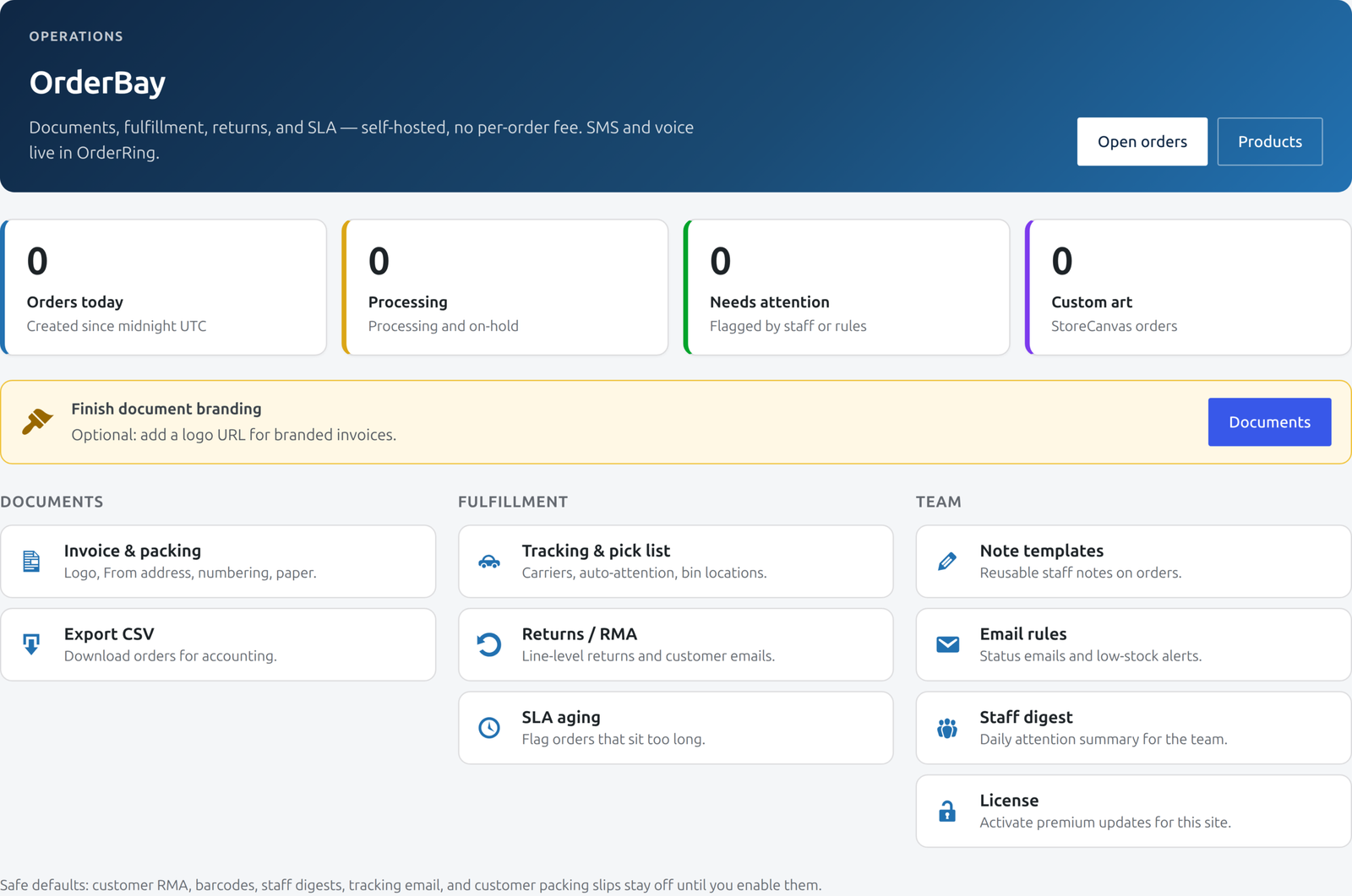 Order documents in WooCommerce - packing/desk features are paid OrderBay