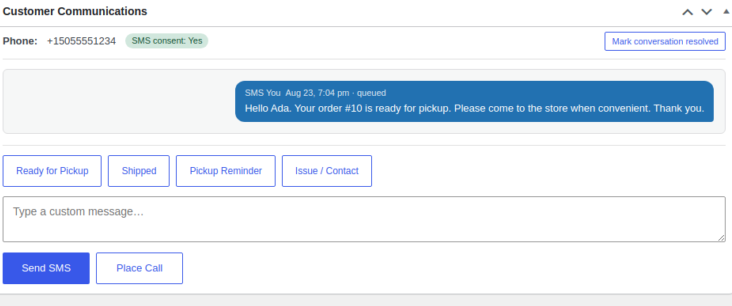 OrderRing dashboard and pickup chat